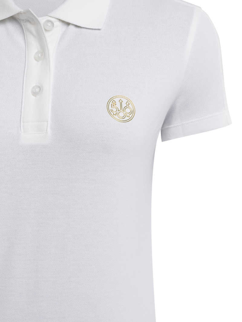 Beretta Ladies 500th Anniversary Gold Logo Polo - Bright White-1