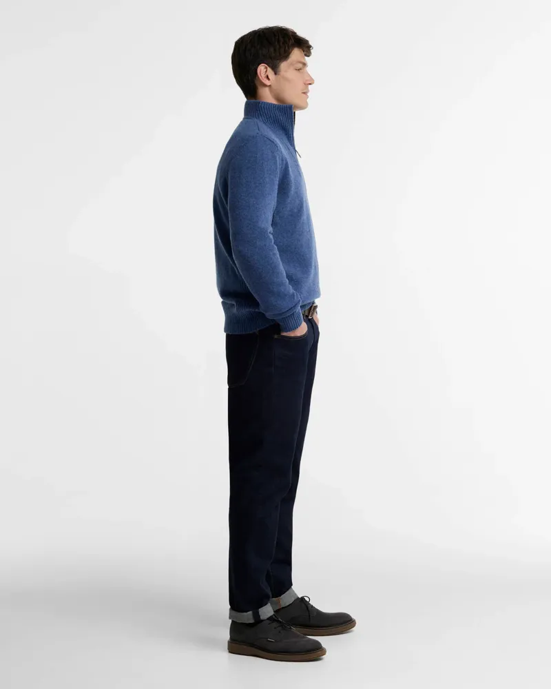 Barbour Nelson Essential Quarter-Zip Jumper - Deep Blue-1