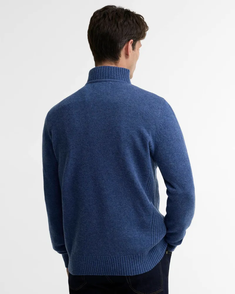 Barbour Nelson Essential Quarter-Zip Jumper - Deep Blue-2