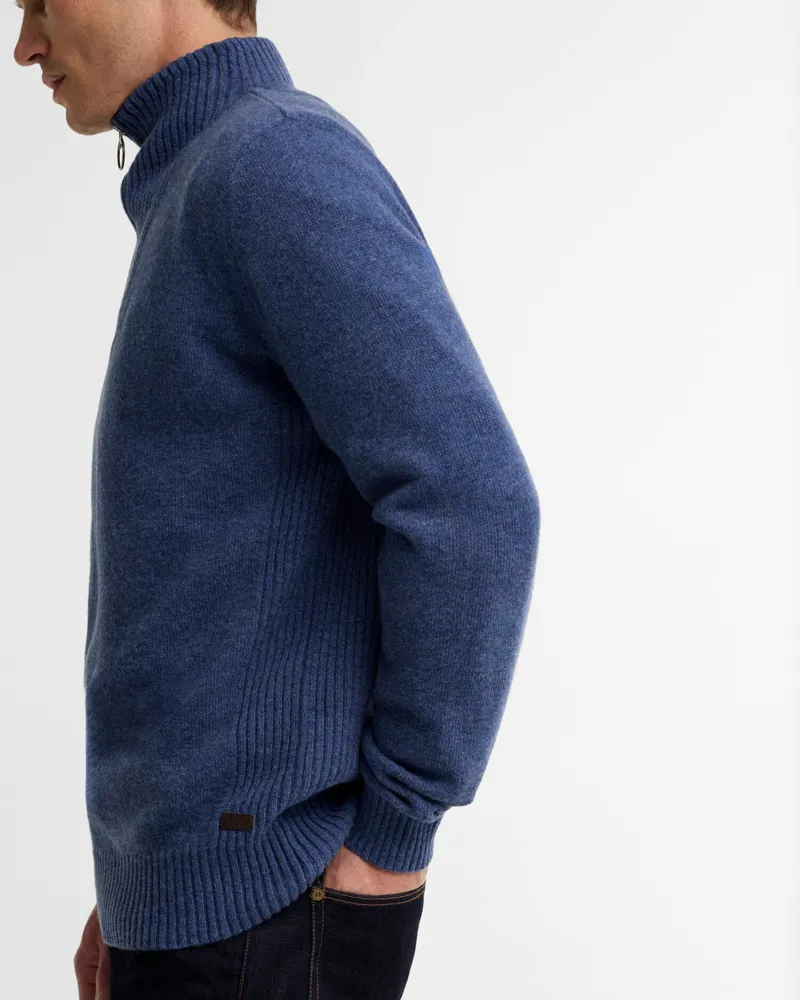 Barbour Nelson Essential Quarter-Zip Jumper - Deep Blue-4
