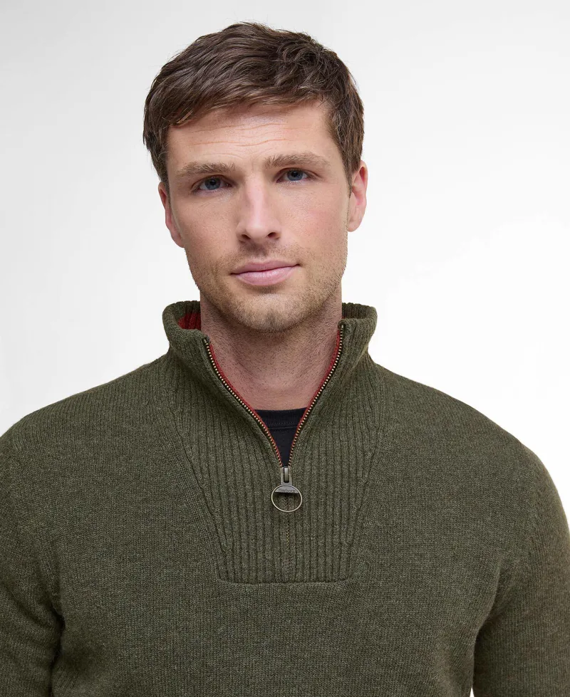 Barbour Nelson Essential Quarter-Zip Jumper - Seaweed-4