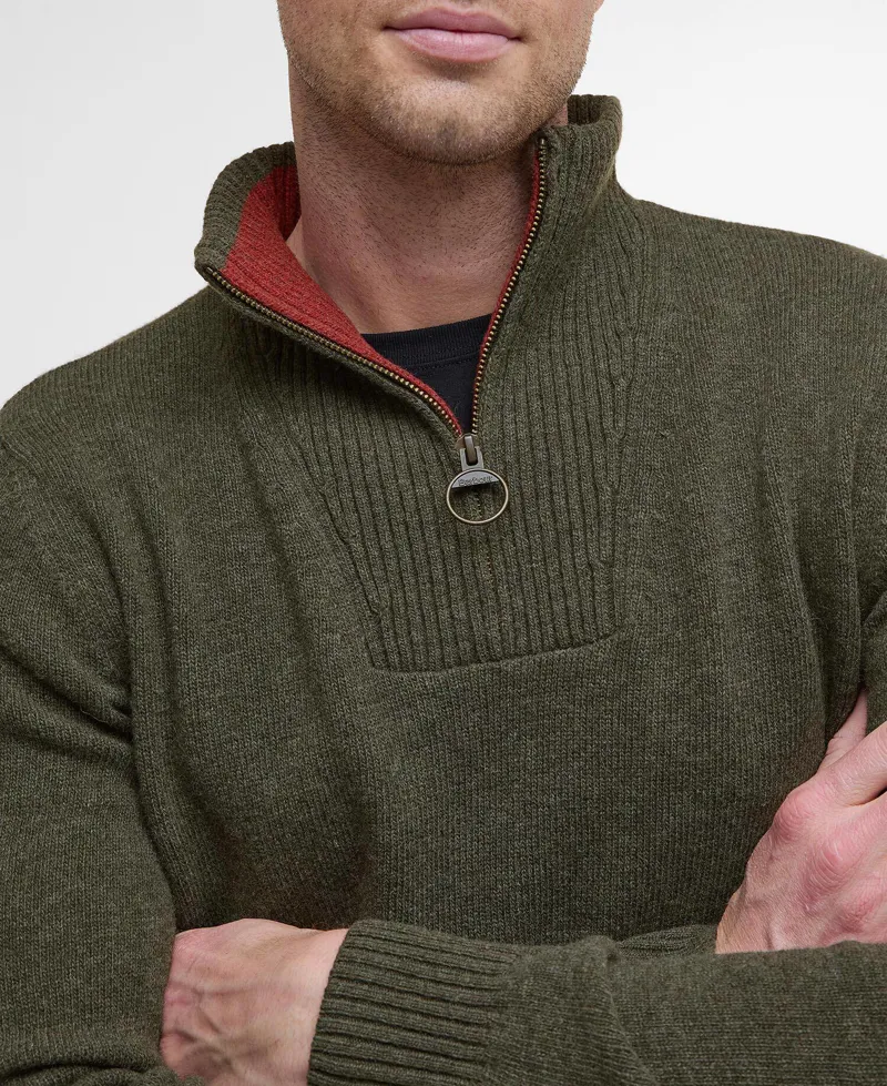 Barbour Nelson Essential Quarter-Zip Jumper - Seaweed-5
