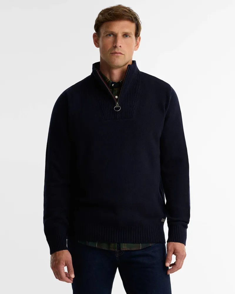 Barbour Nelson Essential Quarter-Zip Jumper - Classic Navy