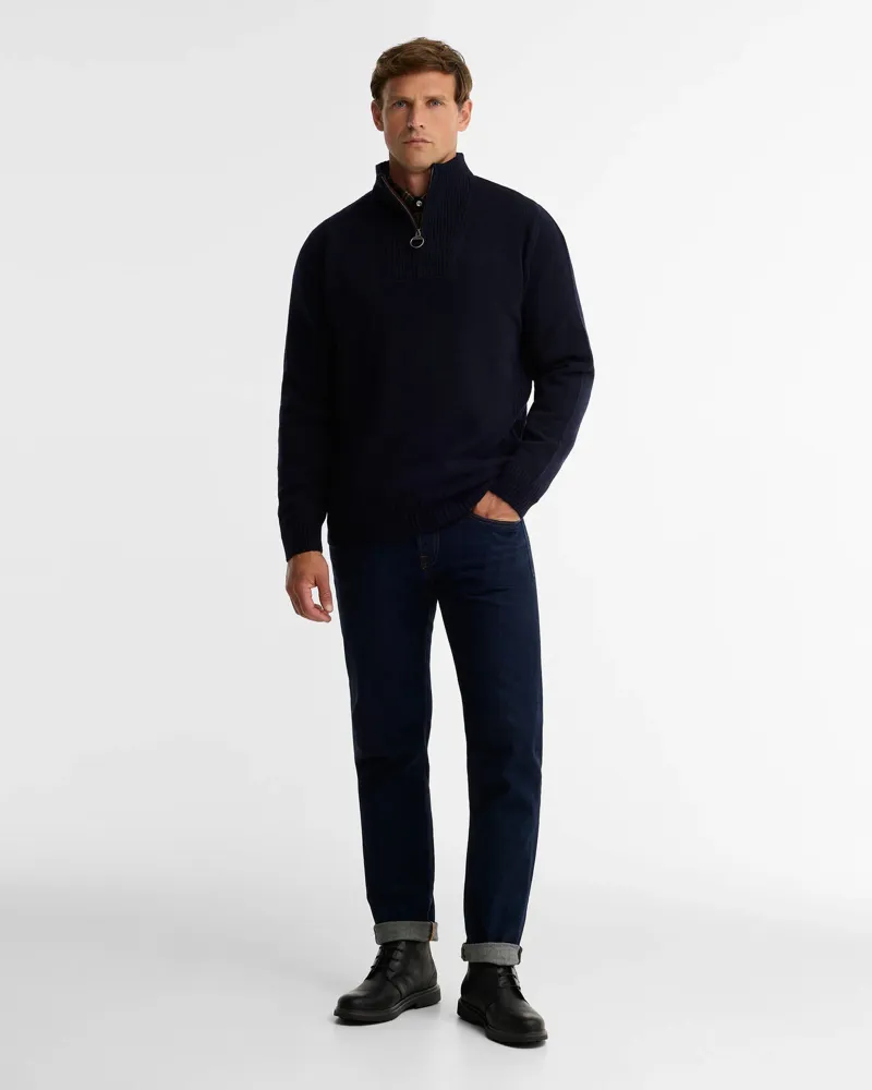 Barbour Nelson Essential Quarter-Zip Jumper - Classic Navy-1