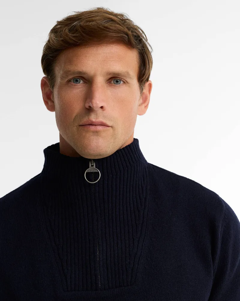 Barbour Nelson Essential Quarter-Zip Jumper - Classic Navy-3