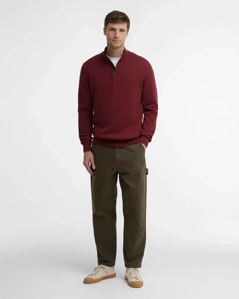 Barbour Cotton Quarter-Zip Jumper - Russet-1