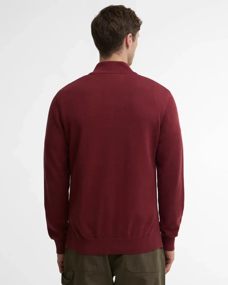 Barbour Cotton Quarter-Zip Jumper - Russet-2