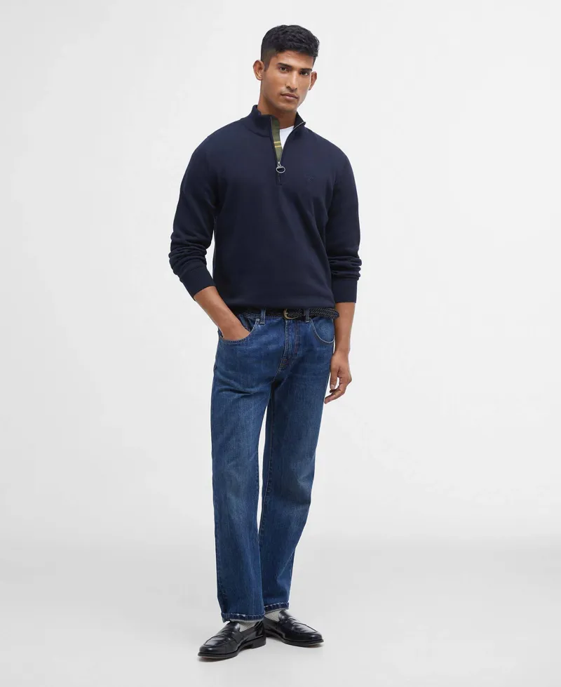 Barbour Cotton Quarter-Zip Jumper - Classic Navy-1