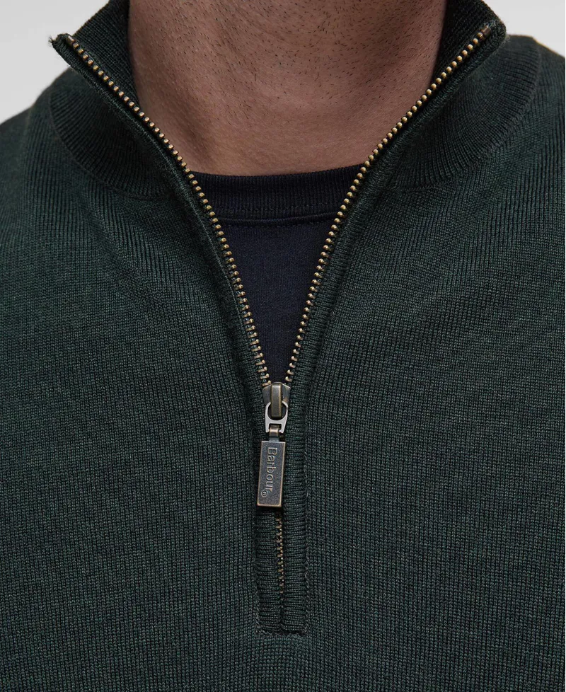 Barbour Gamlin Quarter-Zip Jumper - Olive-4
