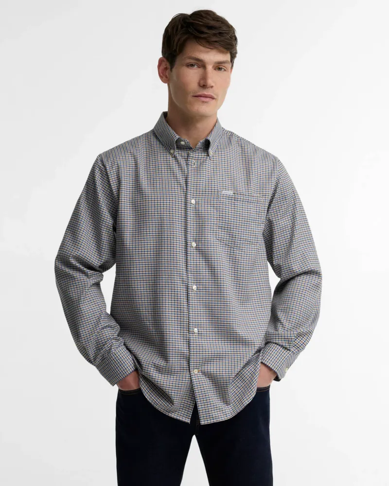 Barbour Barnard Thermo Weave Regular-Fit Shirt - Deep Blue
