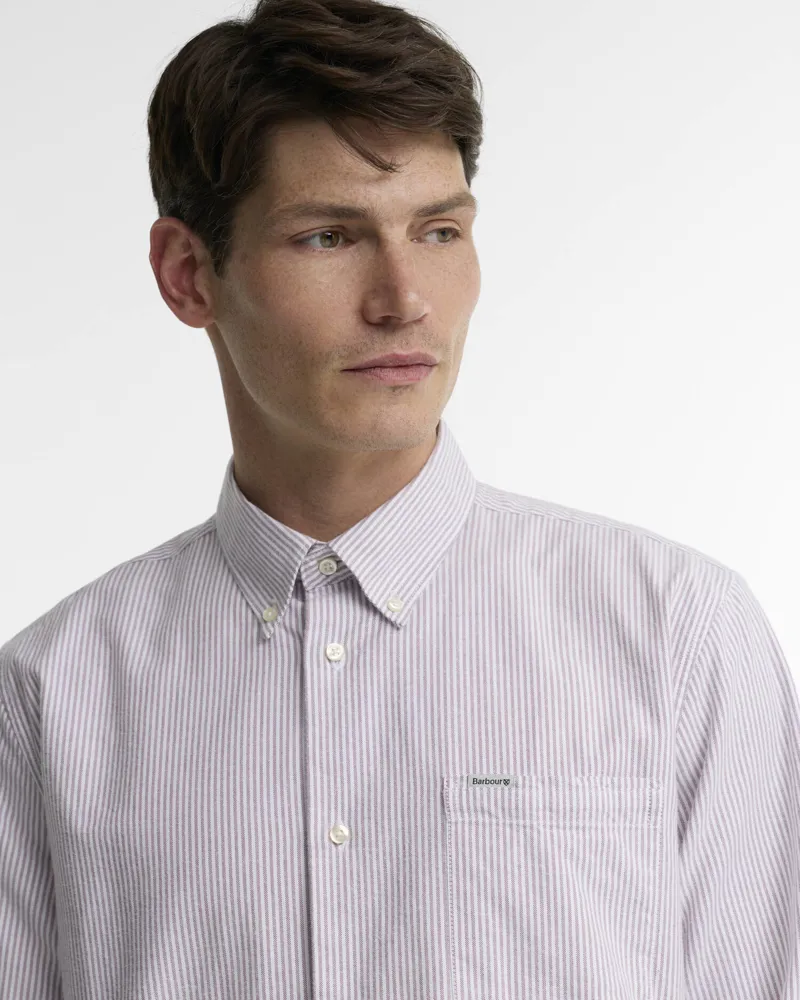 Barbour Sheldane Striped Regular Long-Sleeved Shirt - Mauve-3