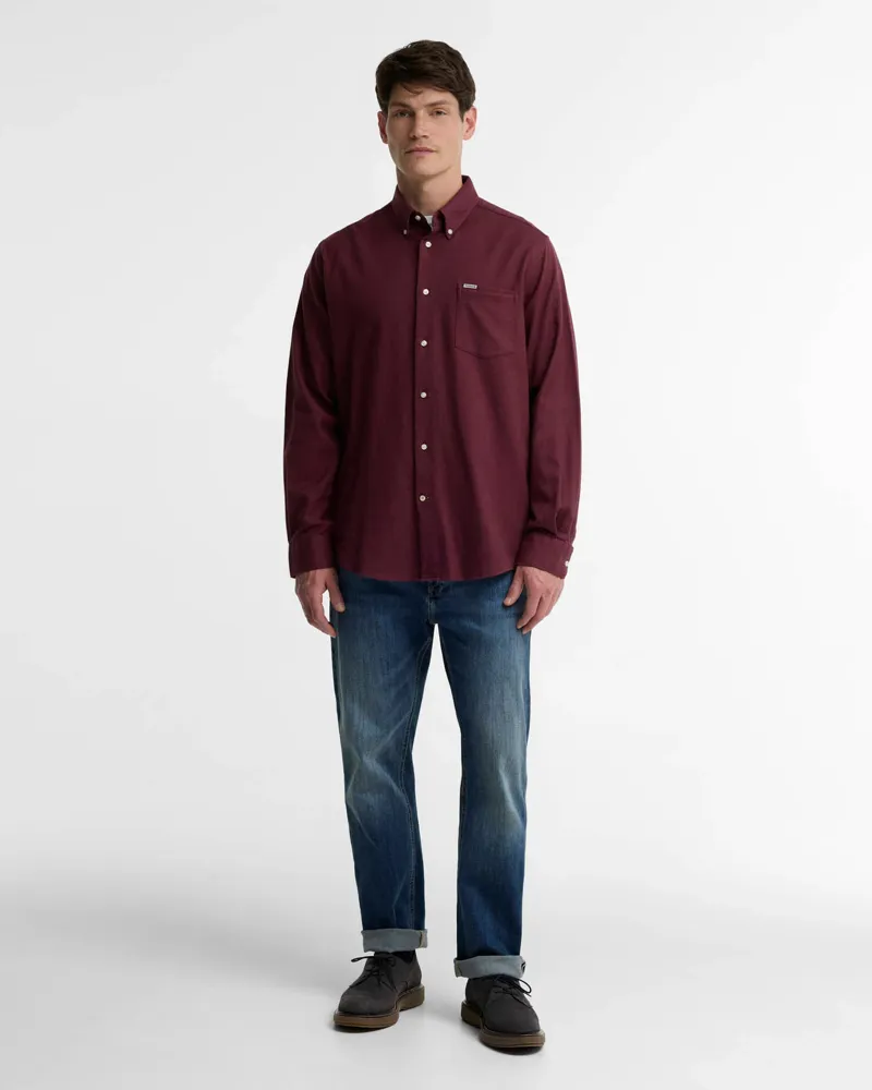 Barbour Sparrowhill Regular Long-Sleeved Shirt - Dark Bordeaux-1