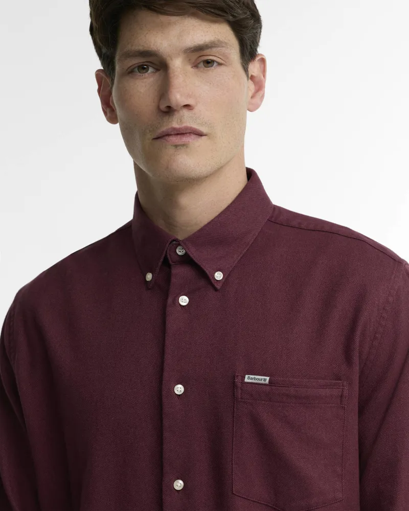 Barbour Sparrowhill Regular Long-Sleeved Shirt - Dark Bordeaux-3
