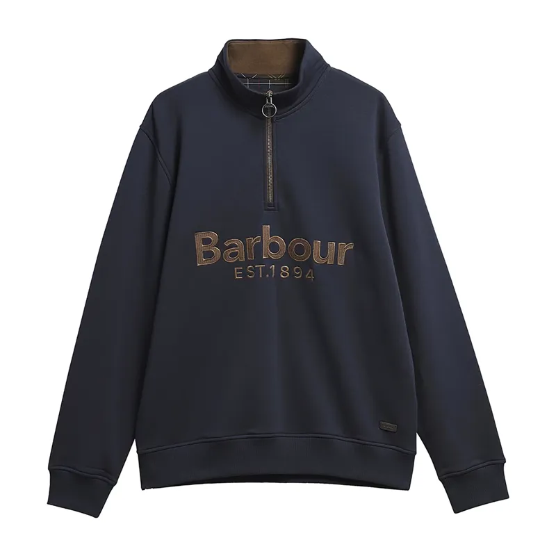 Barbour Fosse Half Zip Sweatshirt - Navy-4