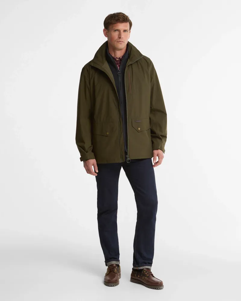Barbour Uldale Waterproof Jacket - Olive-1