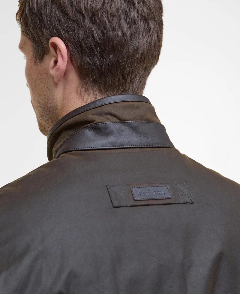 Barbour Hereford Waxed Jacket - Olive-5