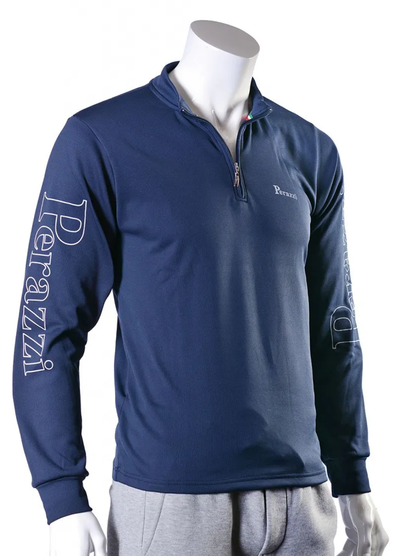 Perazzi Long Sleeve Navy Technical 1/4 Zip Fleece-1