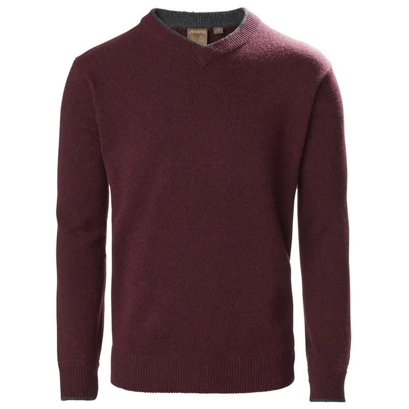 Musto Country V-Neck Oxblood Knit Jumper