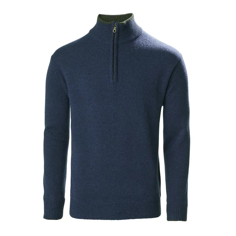 Musto Country Knit Dark Cobalt Zip Neck Dark Cobalt Jumper