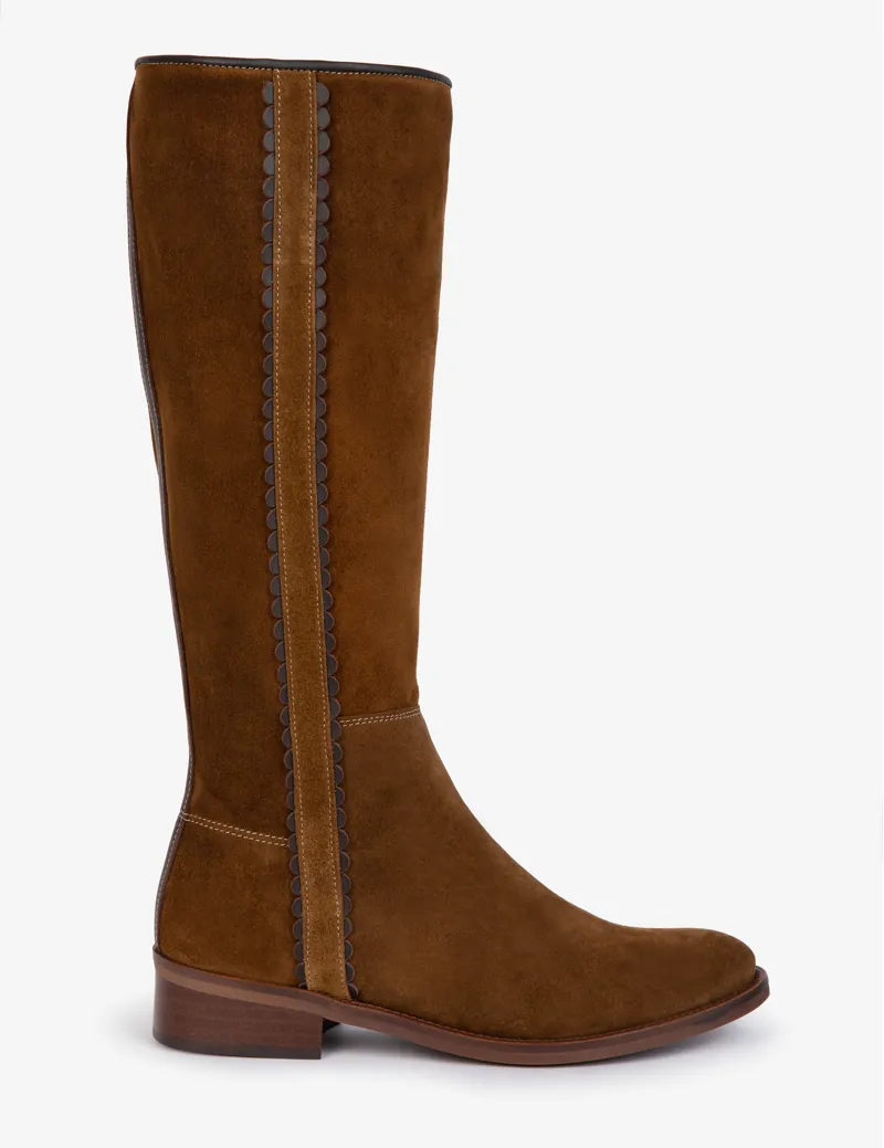 Penelope Chilvers Posada Rociera Peat Suede Boot-1