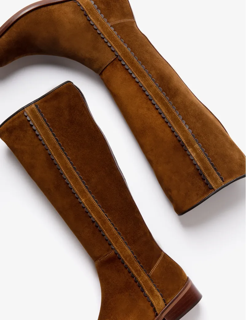 Penelope Chilvers Posada Rociera Peat Suede Boot-3