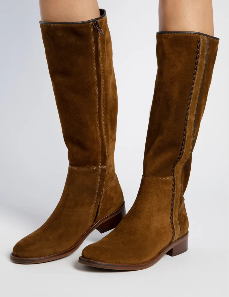 Penelope Chilvers Posada Rociera Peat Suede Boot-4