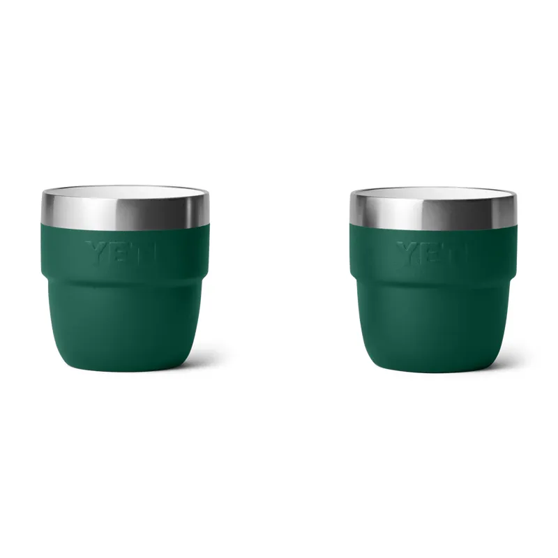 YETI Rambler 4 Oz Black Forest Green Stackable Cups-3