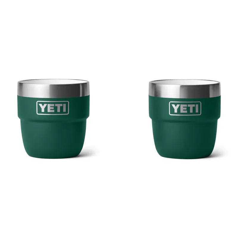 YETI Rambler 4 Oz Black Forest Green Stackable Cups-5