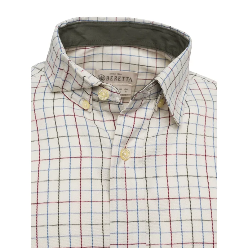 Beretta Charlow Long Sleeve Shirt - Ivory and Blue Check-3