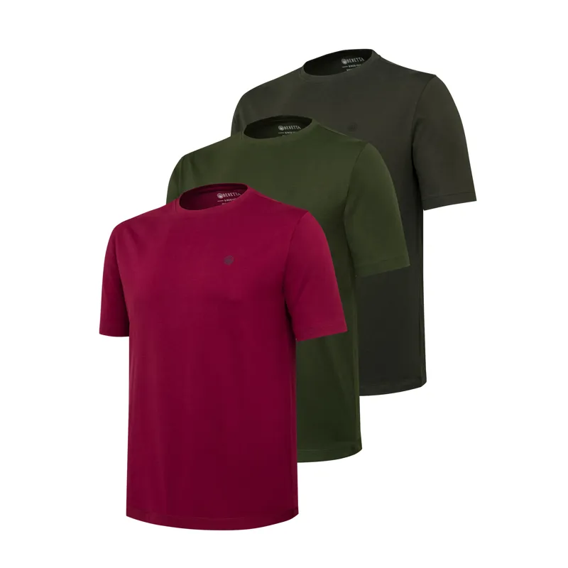 Beretta Set of 3 Corporate T-Shirts - British Green Cordovan and Peat