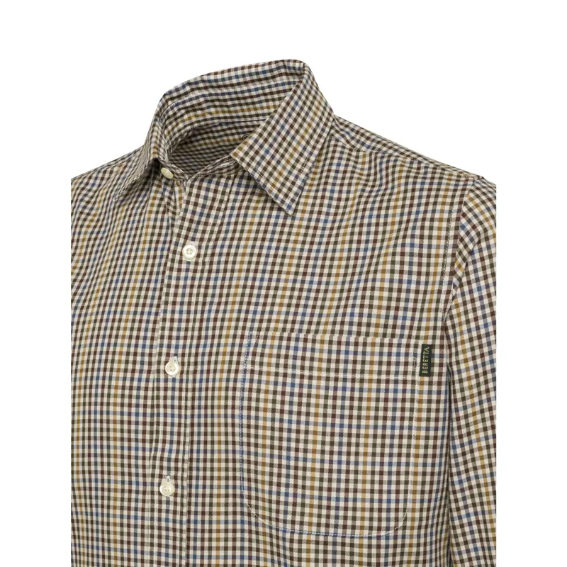 Beretta Bryggen Apricot and Bordeaux Check Shirt-3