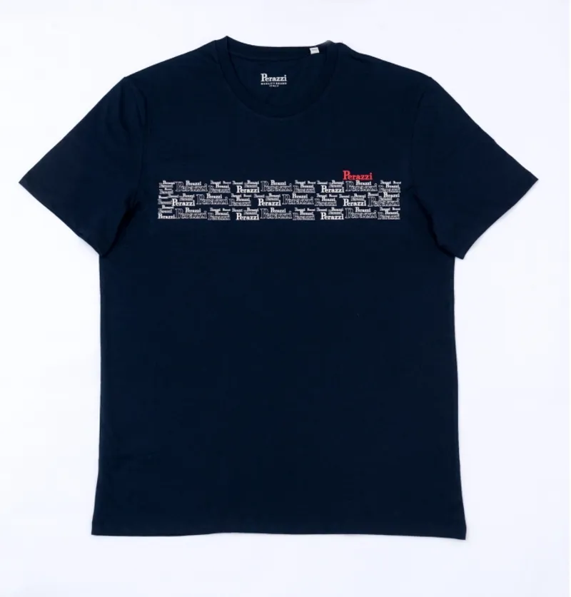 Perazzi Small Print Navy T-Shirt