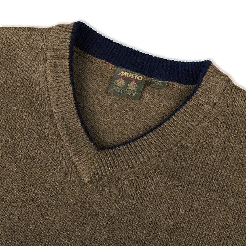 Musto Shooting V-Neck Toffee Knit Jumper-2