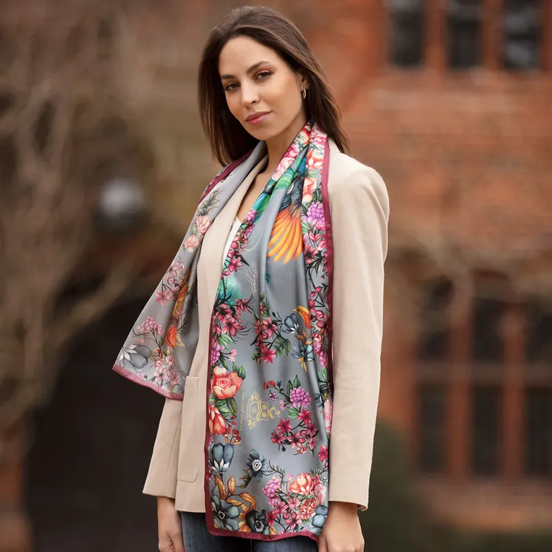 Clare Haggas Airs and Graces Dove Grey Classic Scarf-4