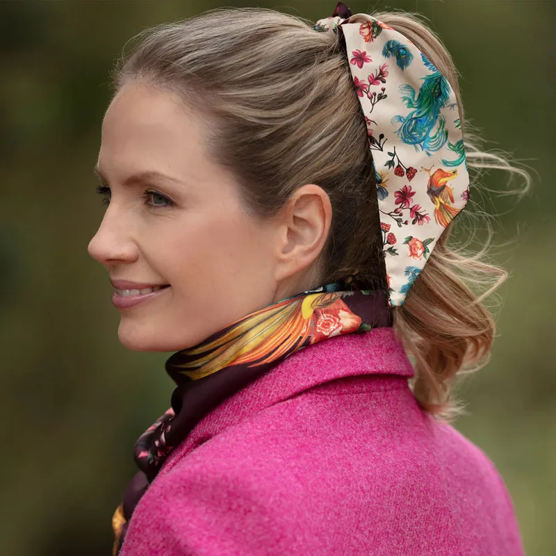 Clare Haggas Airs and Graces Damson/Cream Scrunchie