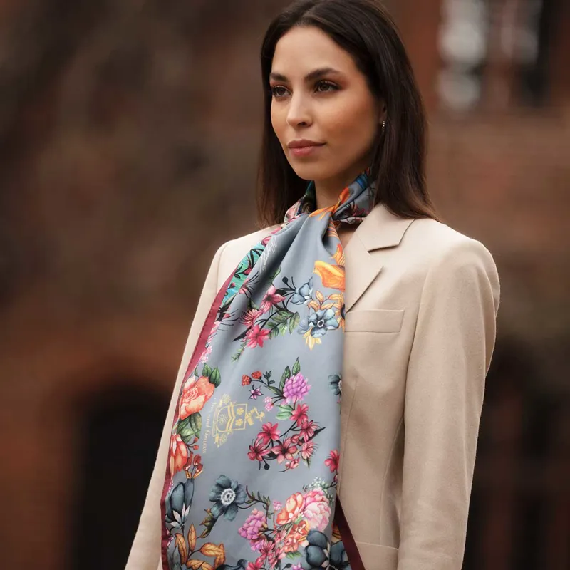 Clare Haggas Airs and Graces Dove Grey Classic Scarf