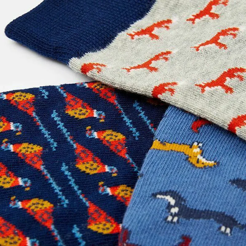 Joules Striking 3 Pack Socks - Multi Animal-2