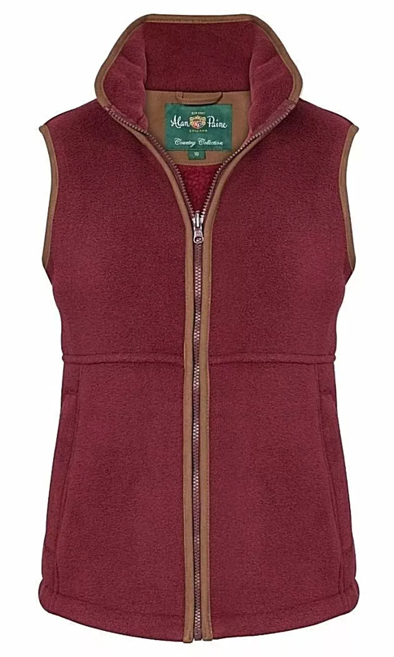 Alan Paine Aylsham Bordeaux Fleece Gilet