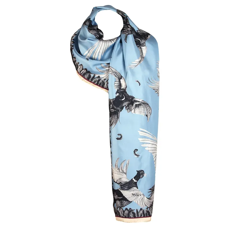Clare Haggas Turf War Mono Blue Classic Scarf-3