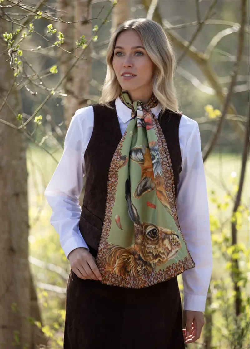 Clare Haggas A Head Of The Game Fern Green Classic Scarf