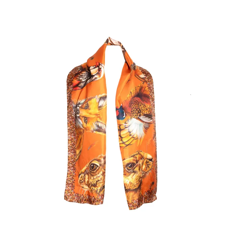 Clare Haggas A Head Of The Game Burnt Orange Classic Scarf-9