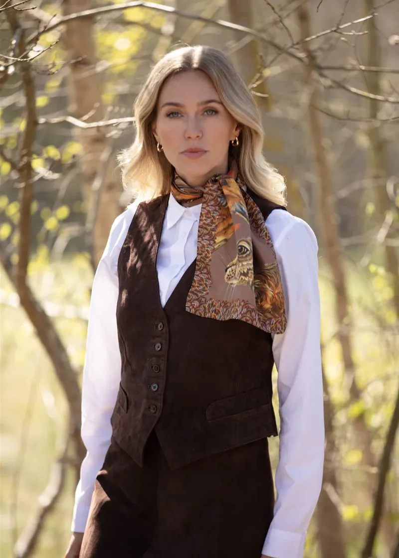 Clare Haggas A Head Of The Game Mocha Brown Narrow Scarf