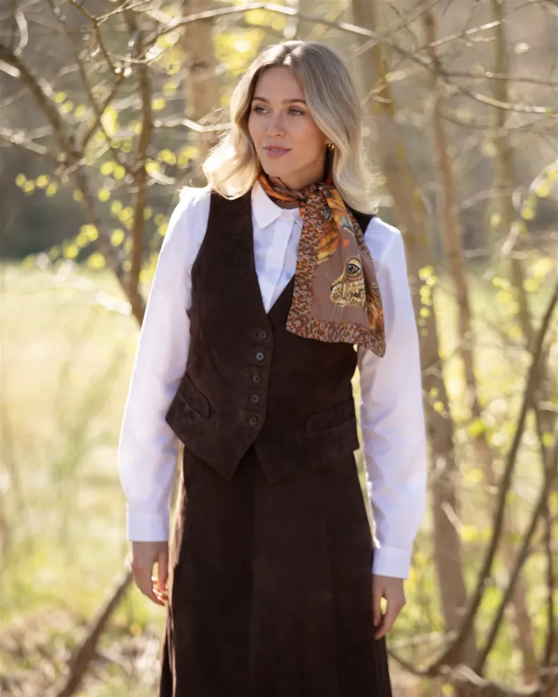 Clare Haggas A Head Of The Game Mocha Brown Narrow Scarf-1