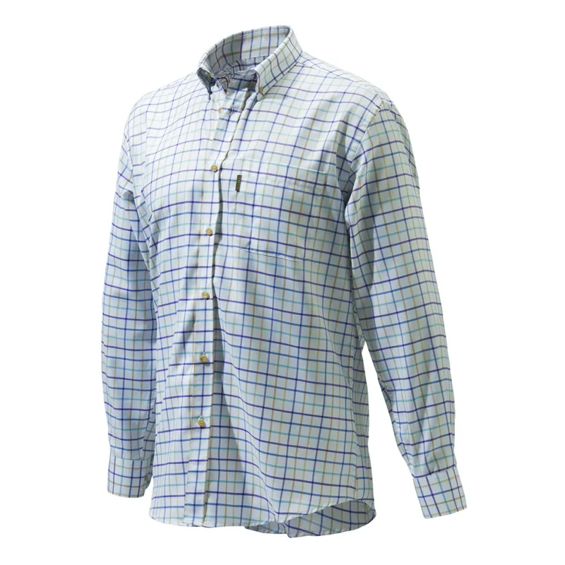 Beretta Classic Shirt - White Blue Rope Check 