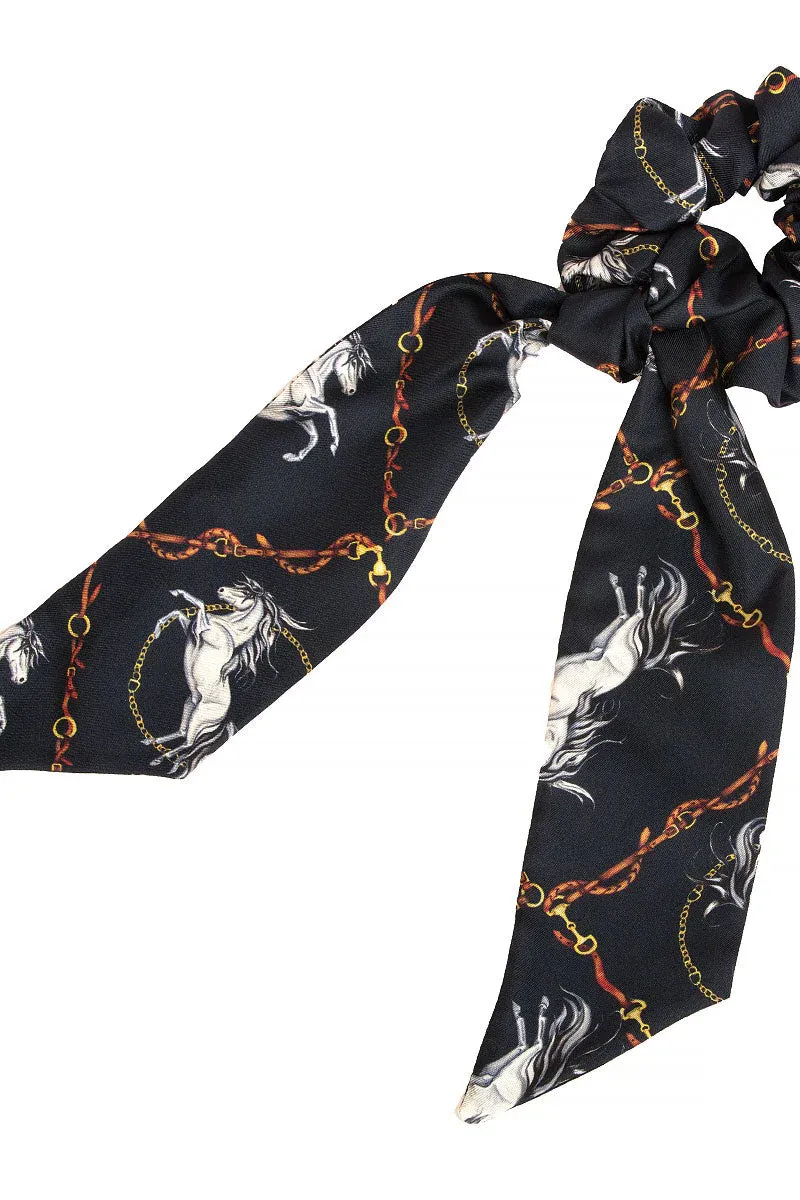 Clare Haggas Equestrian Black Medium Scrunchie-1