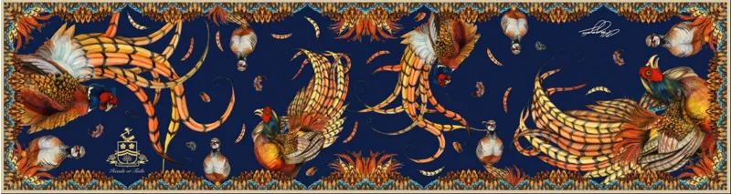 Clare Haggas Heads or Tails Navy Narrow Scarf-2