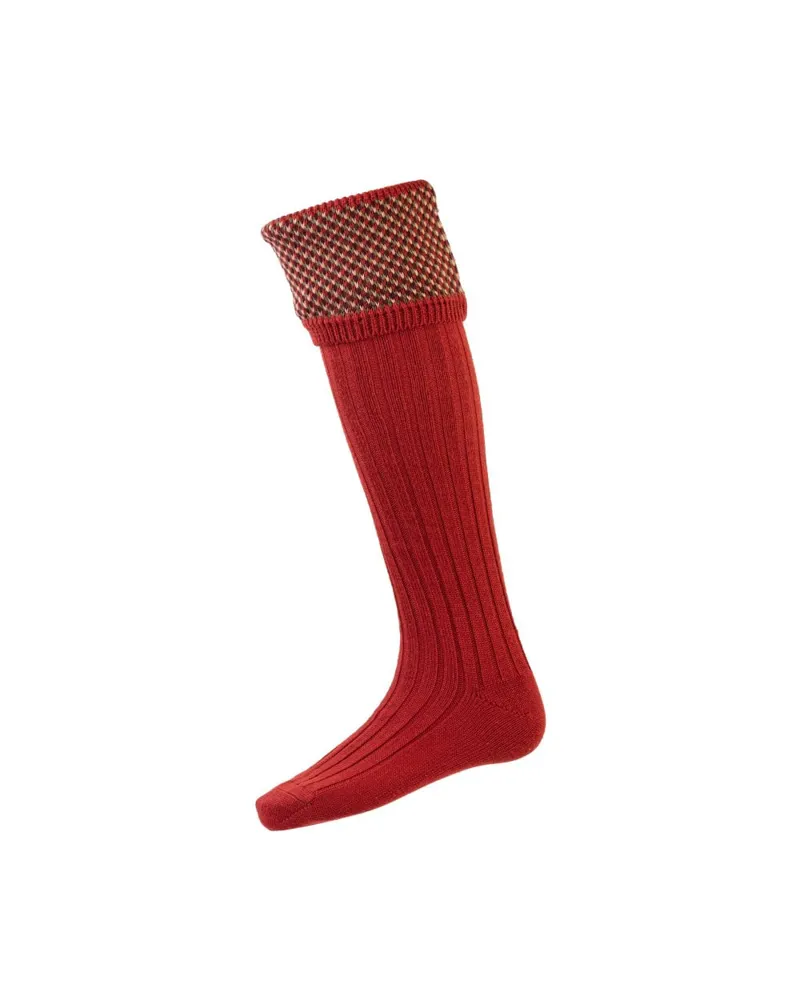 House Of Cheviot Chestnut Tayside Socks with Garter Ties-1