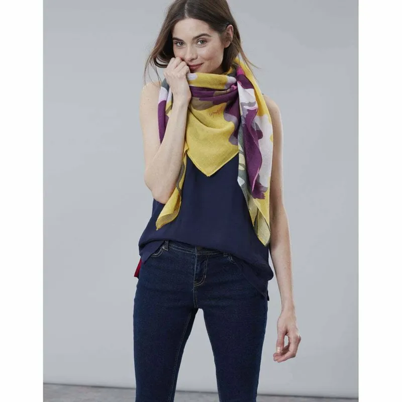 Joules Atmore Gold Floral Scarf