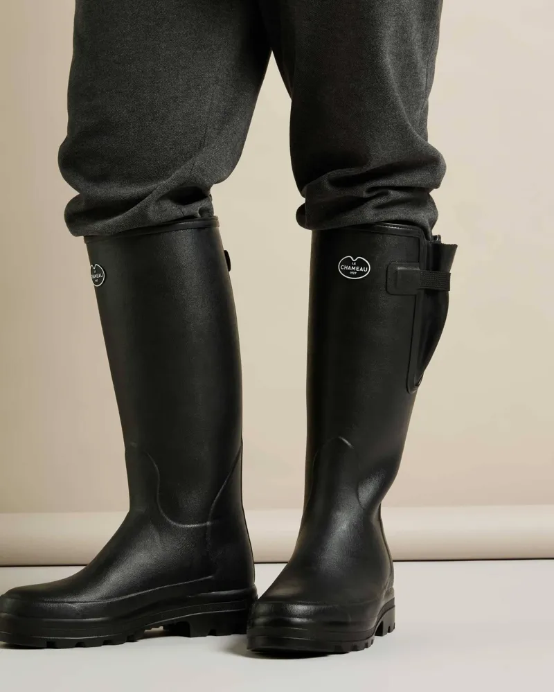 Le Chameau Mens Black Vierzonord Wellingtons-3