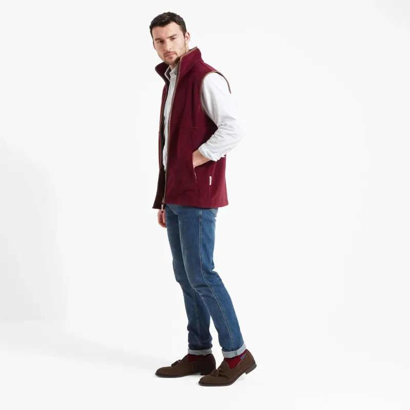 Schoffel Oakham Fleece Gilet - Claret-3